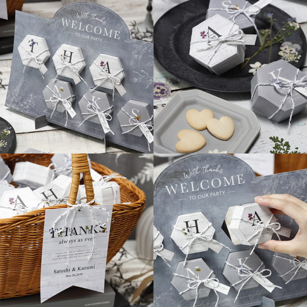 イニシャルサンクス(ハートクッキー)36個セットイメージ